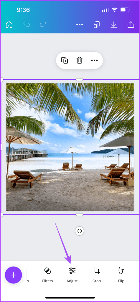 adjust canva app edit mobile