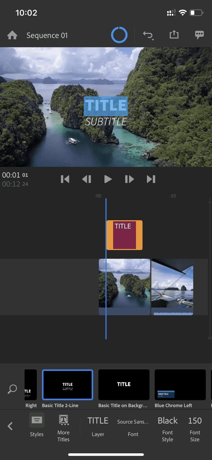 Adobe rush title