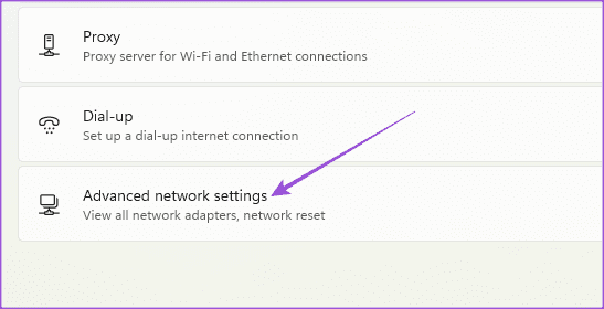 advanced network settings windows 11