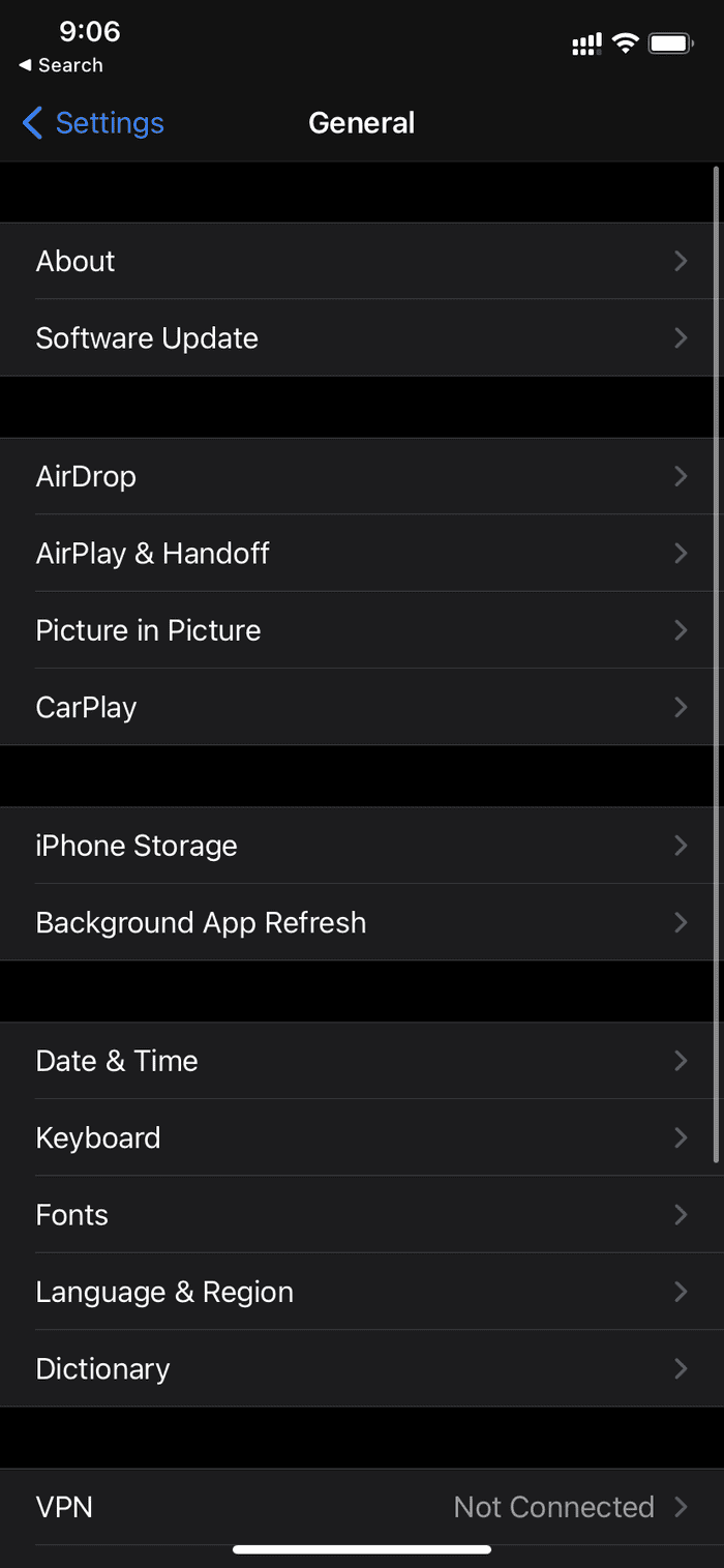 Airdrop menu on i Phone