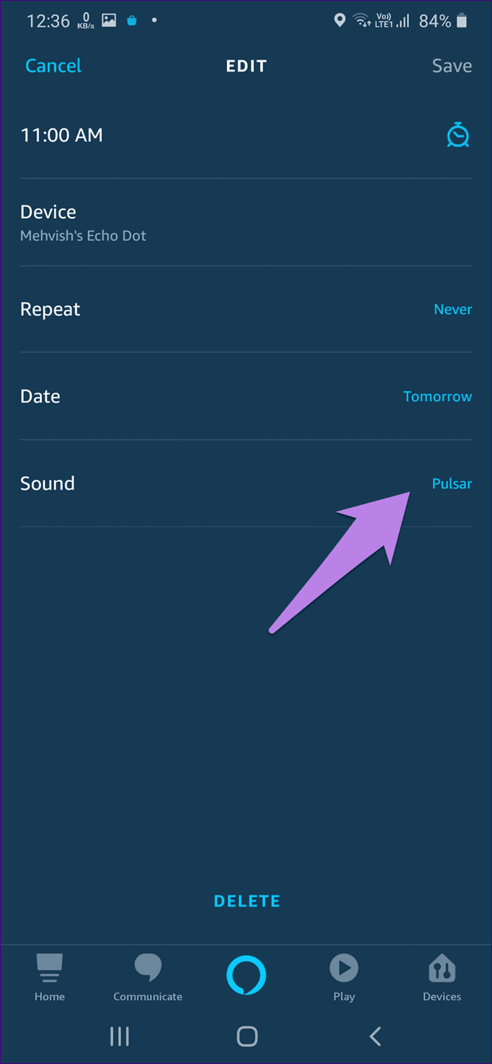 Alexa alarms on echo guide 11