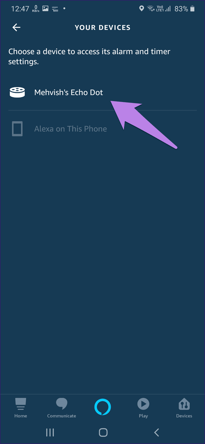 Alexa alarms on echo guide 8