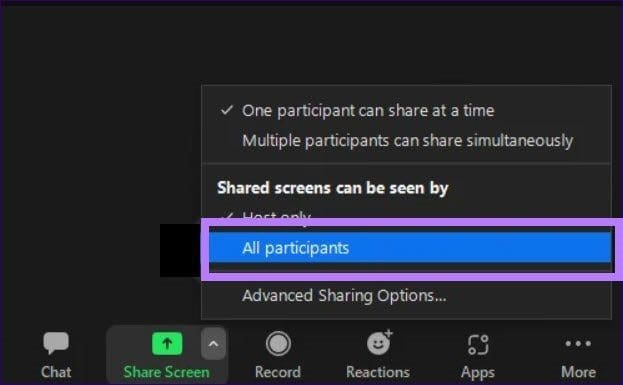 All participants spotlight mode