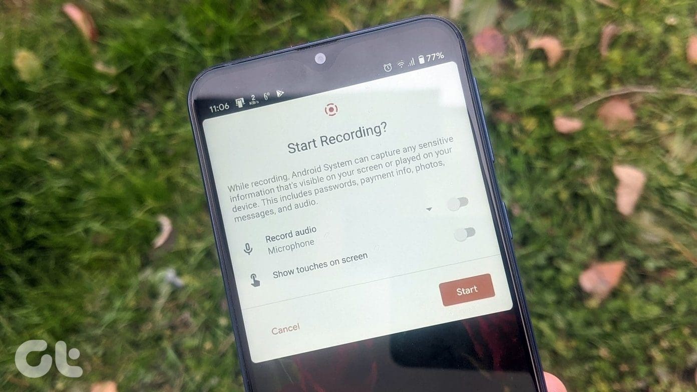 Android 11 screen recorder not showing up fr3