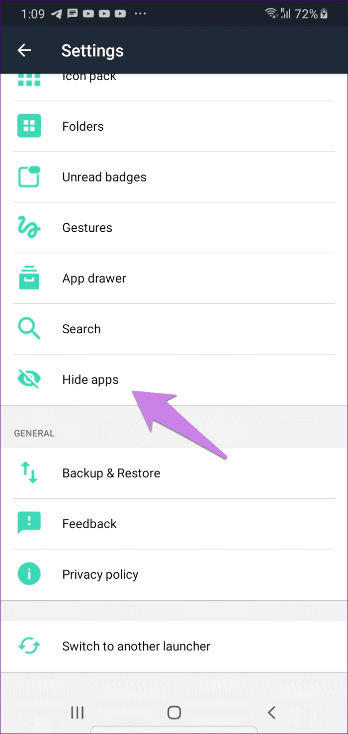 Android launcher to hide apps 8