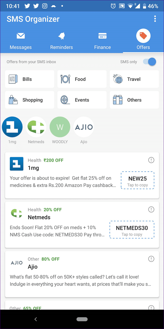 Android Messages Vs Sms Organizer 10