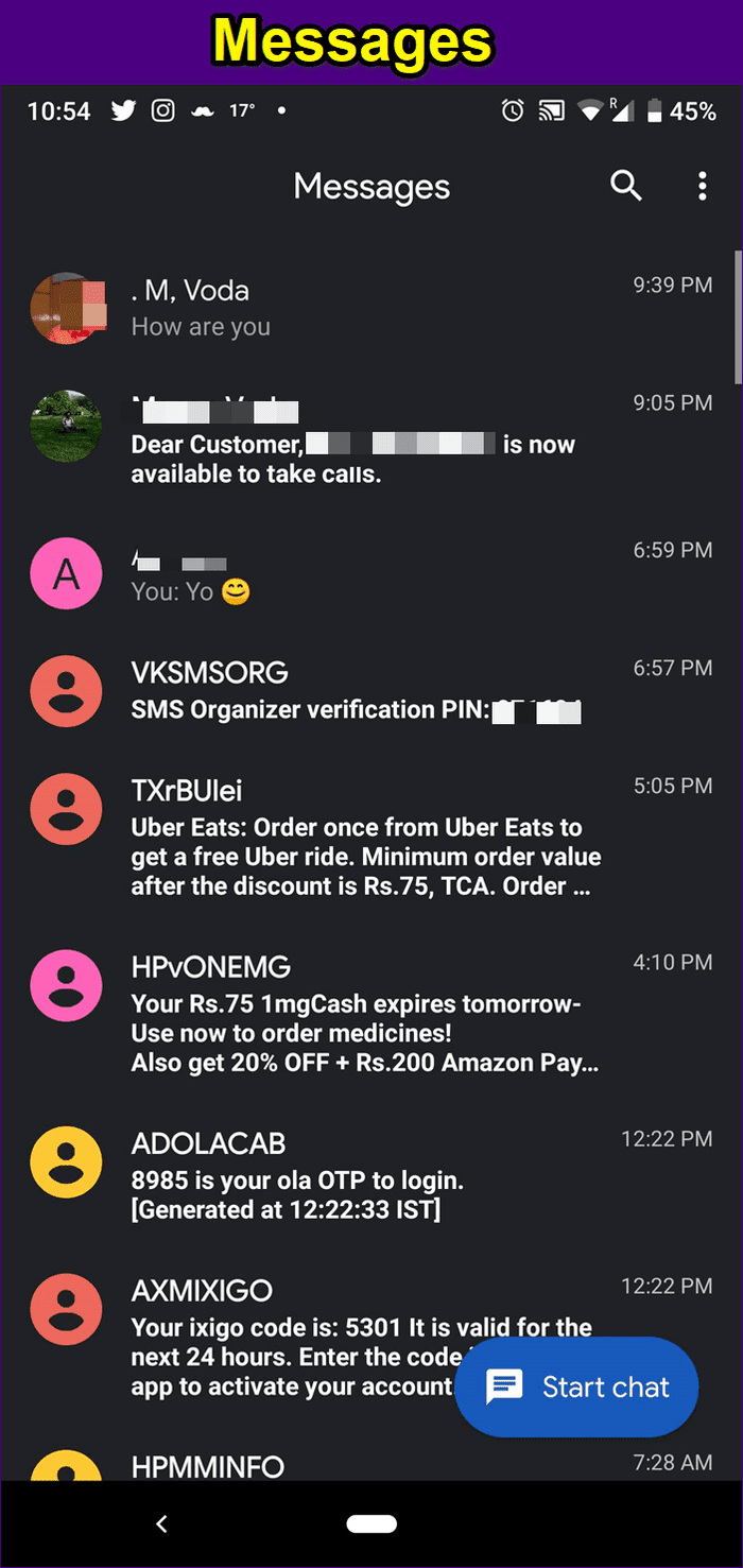 Android Messages Vs Sms Organizer 12