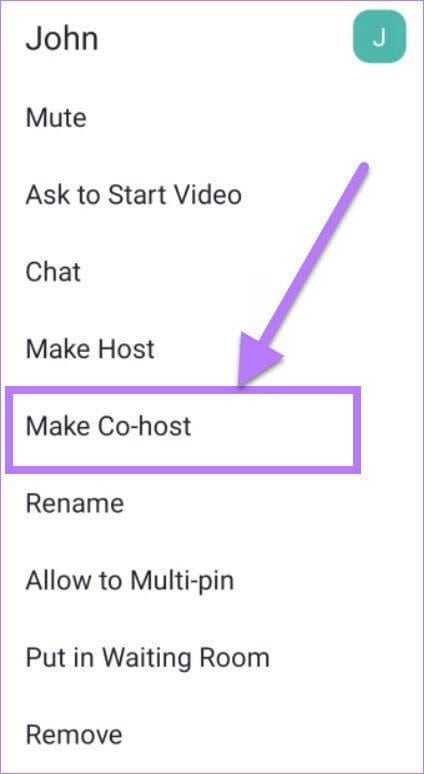 Android zoom co host