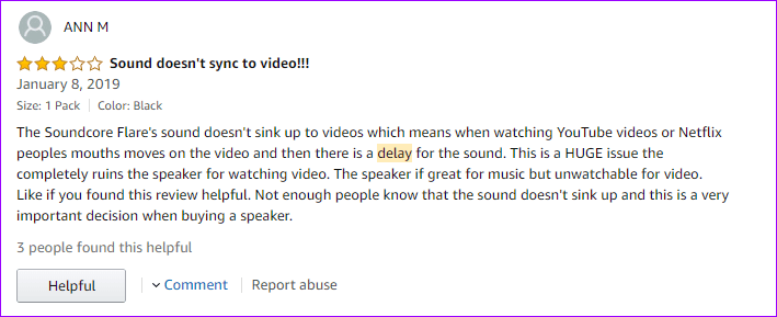 Anker Soundcore Flare Sound Delay