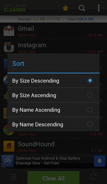 App Cache Cleaner21