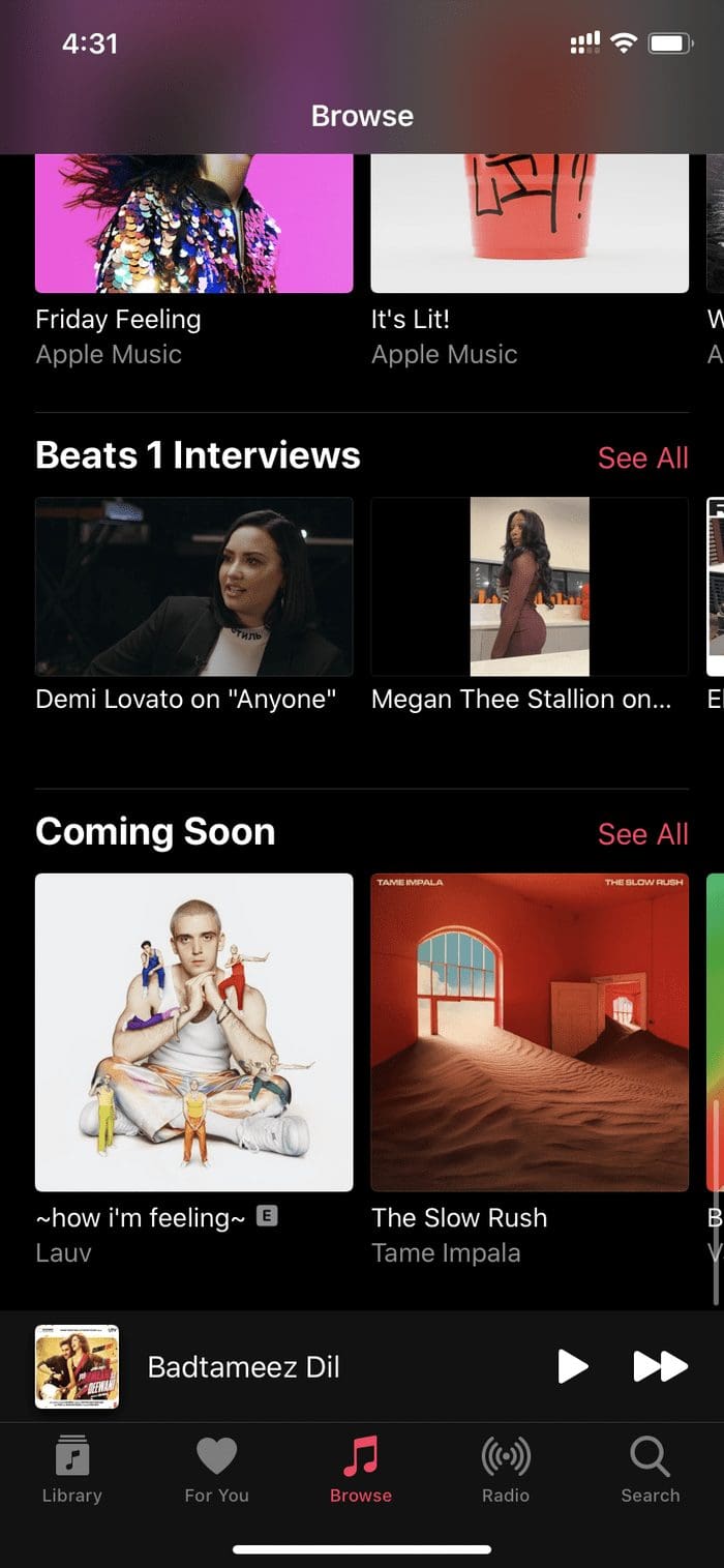 Apple music browse
