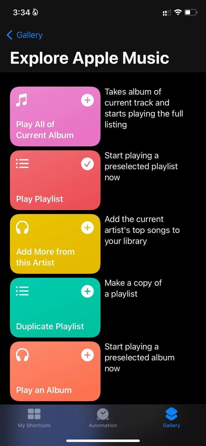 Apple music in siri shortcuts