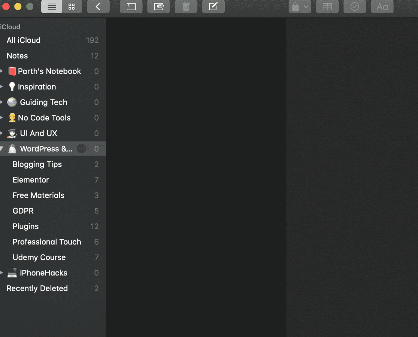 Apple notes organization