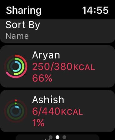 Apple Watch shared activity