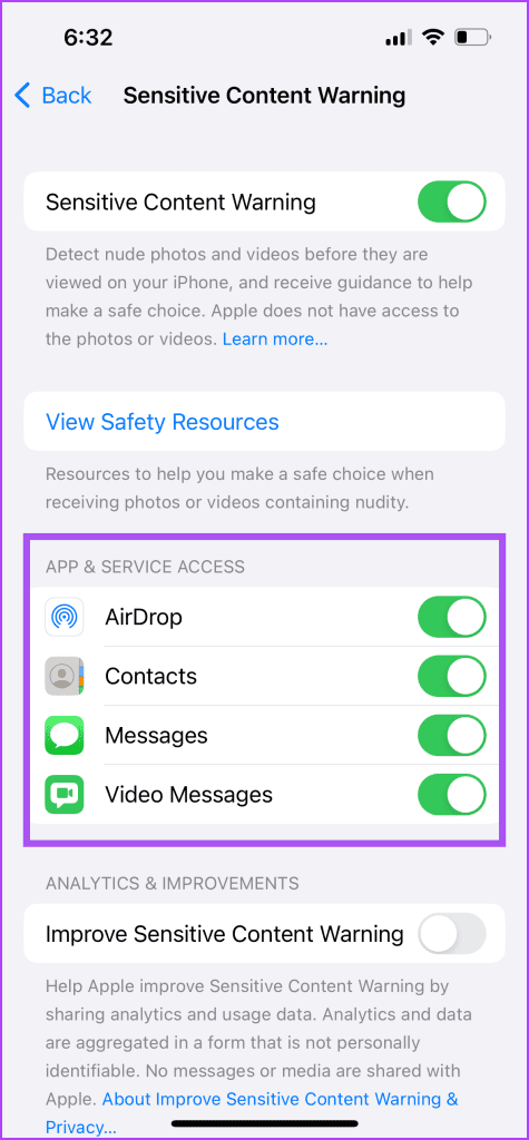 apps access sensitive content iPhone