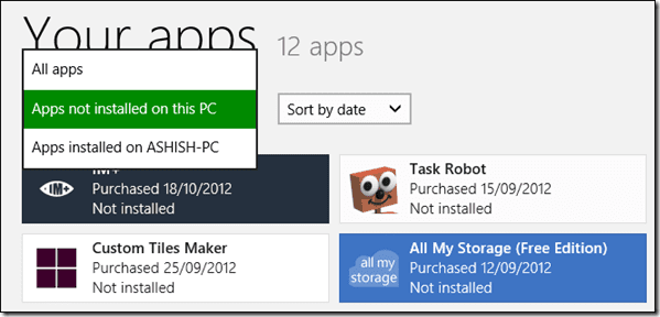 Apps Installed On Other Pcs