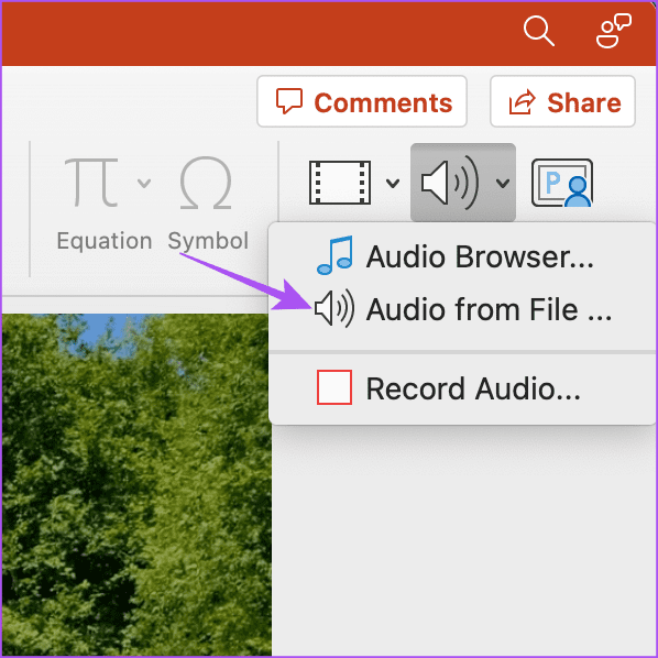 audio from file powerpoint mac