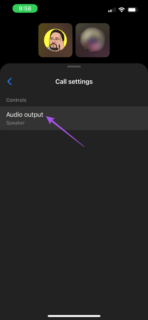 audio output facebook messenger app mobile