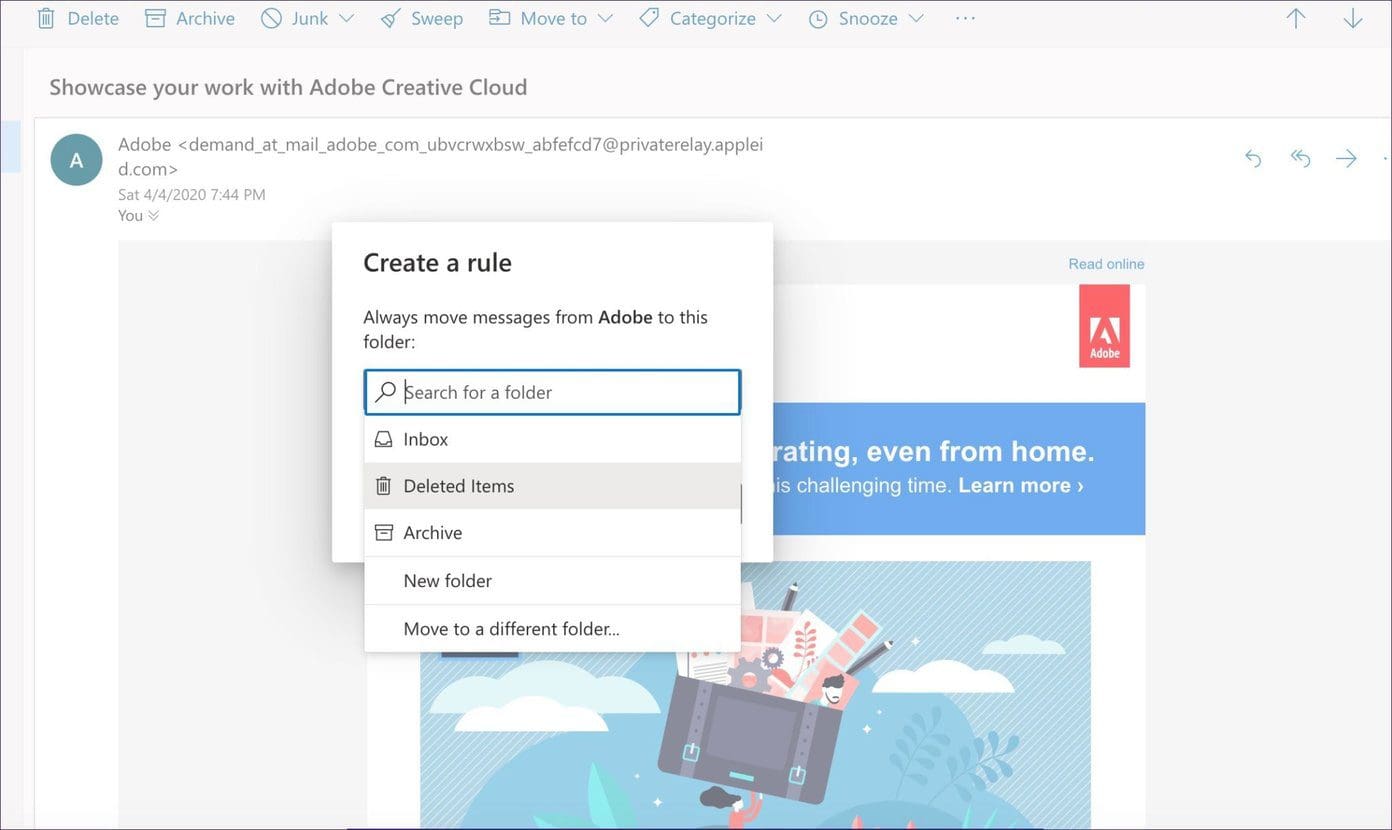 Auto delete mail
