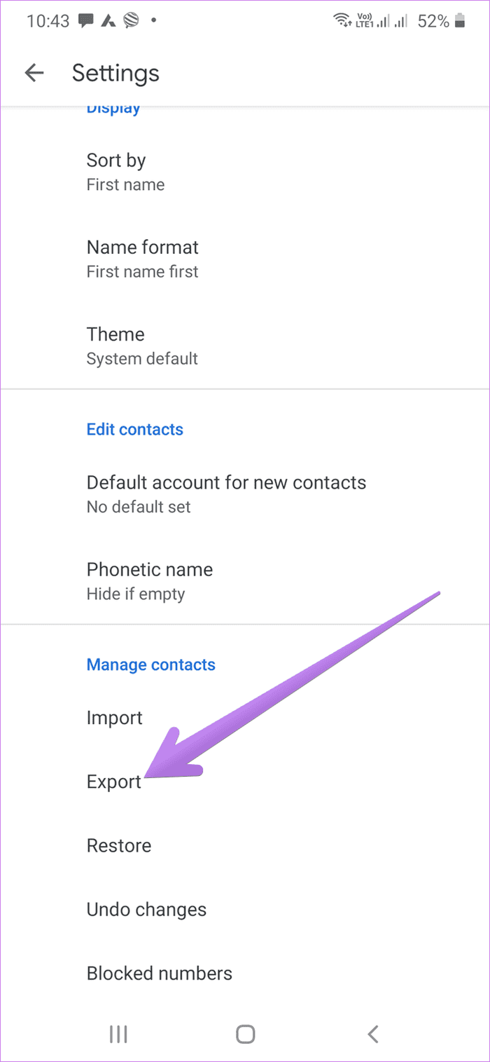 Backup contacts to google drive 3