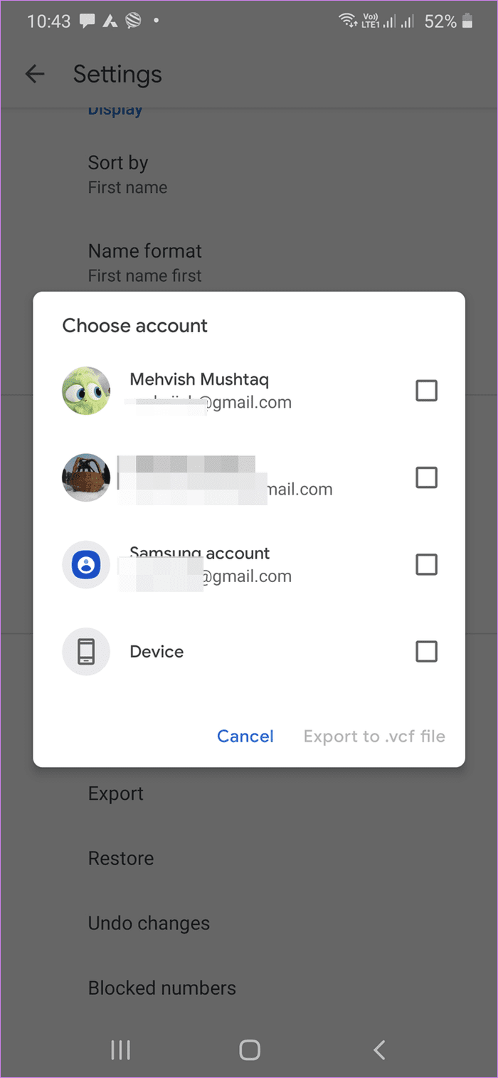 Backup contacts to google drive 4