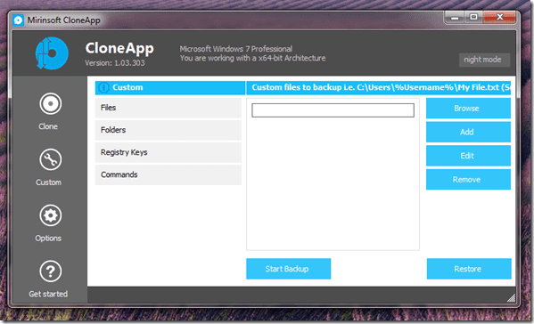 Backup Settings