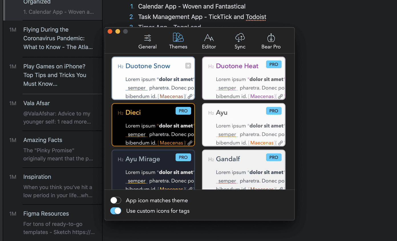Bear notes theme
