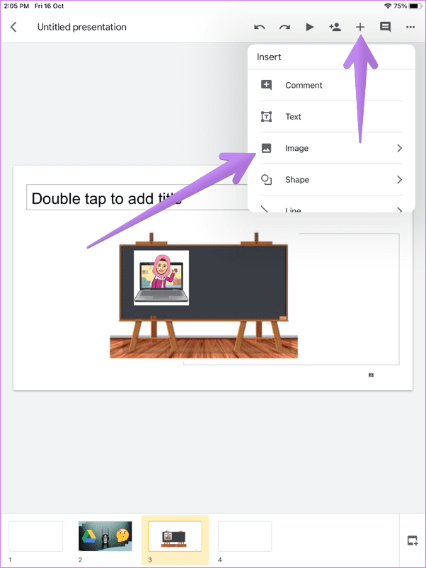 Bitmoji add slide