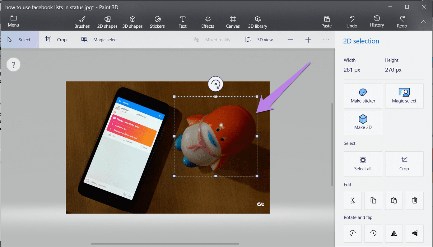 Blur image in paint 3d 2
