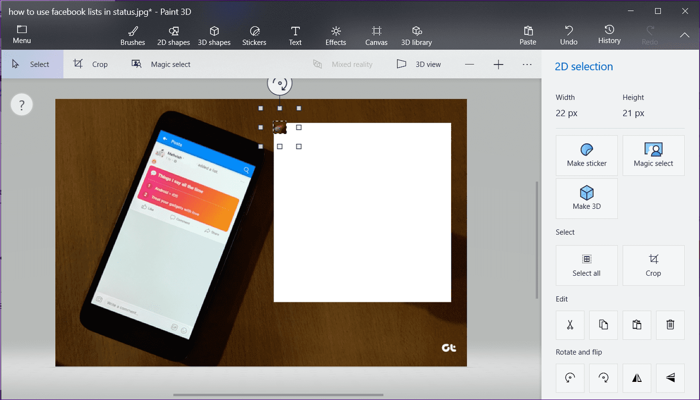 Blur image in paint 3d 6
