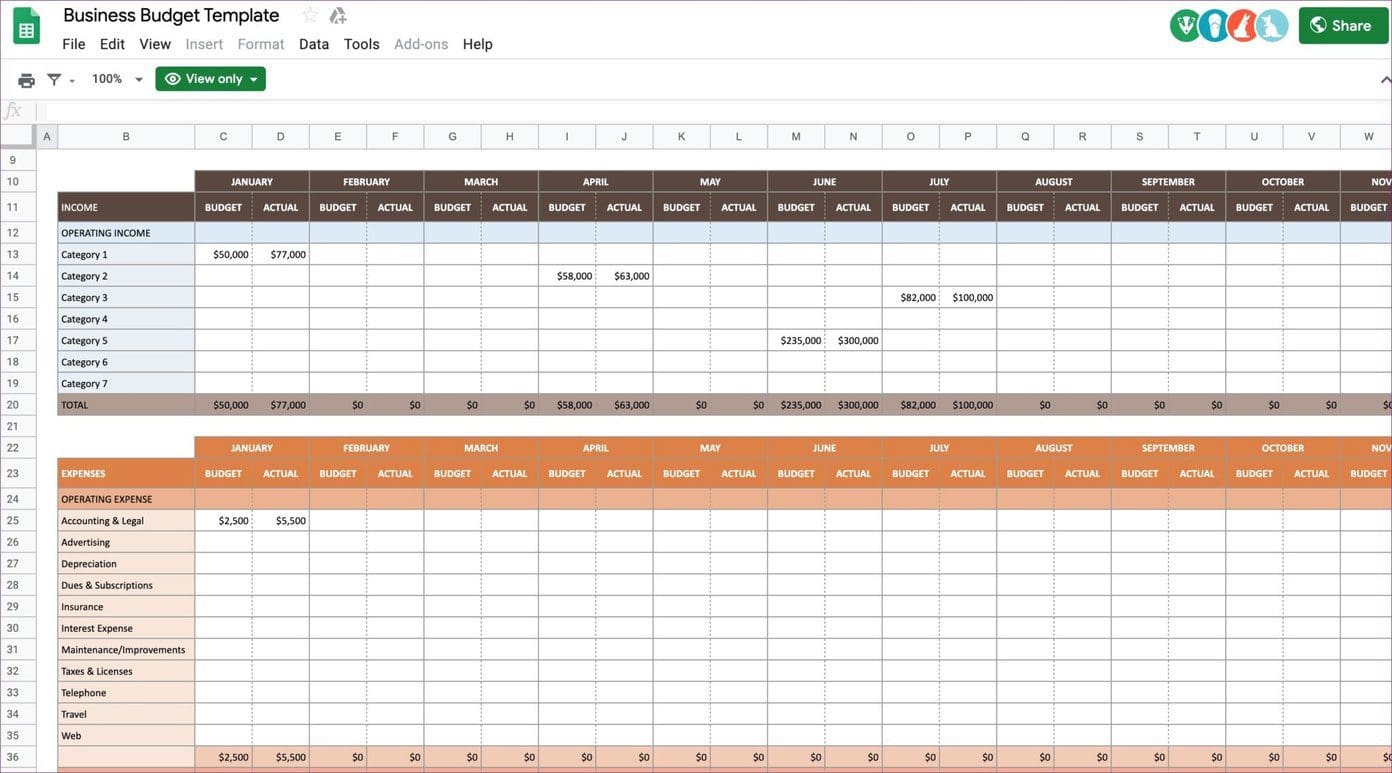 Business template