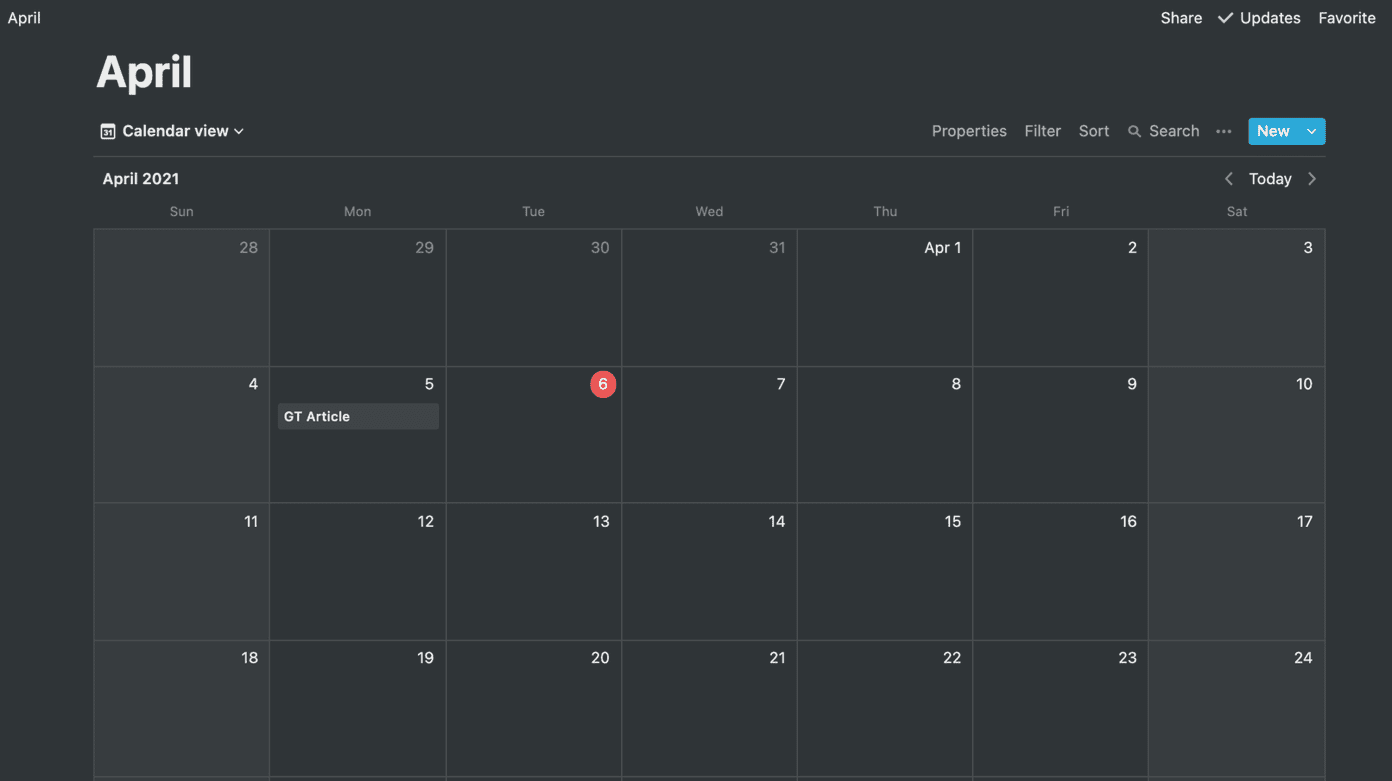 Calendar added