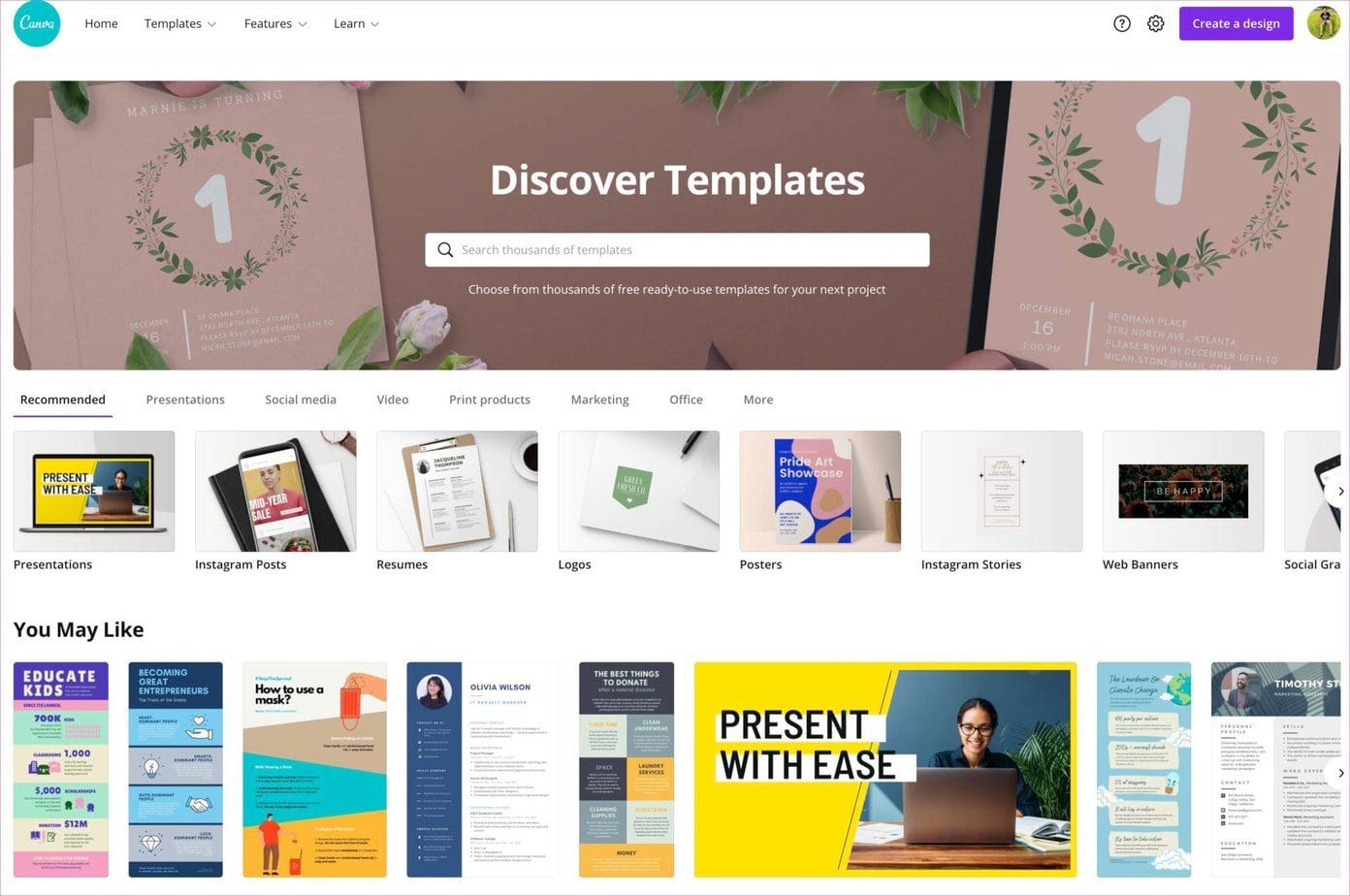 Canva templates