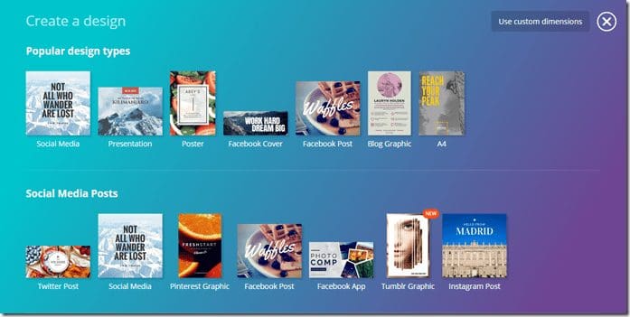 Canva Design Types