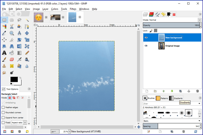 Change Background Image Gimp 17