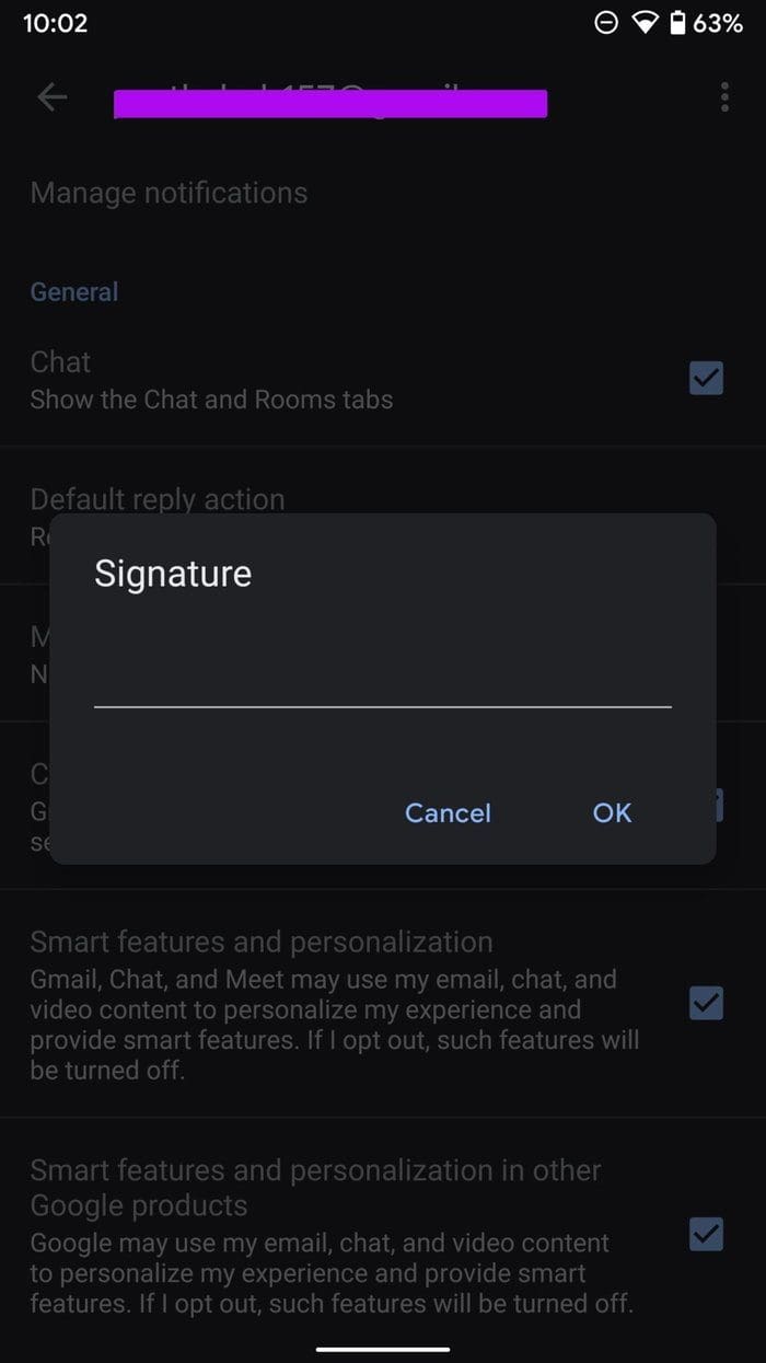 Change gmail signature in gmail