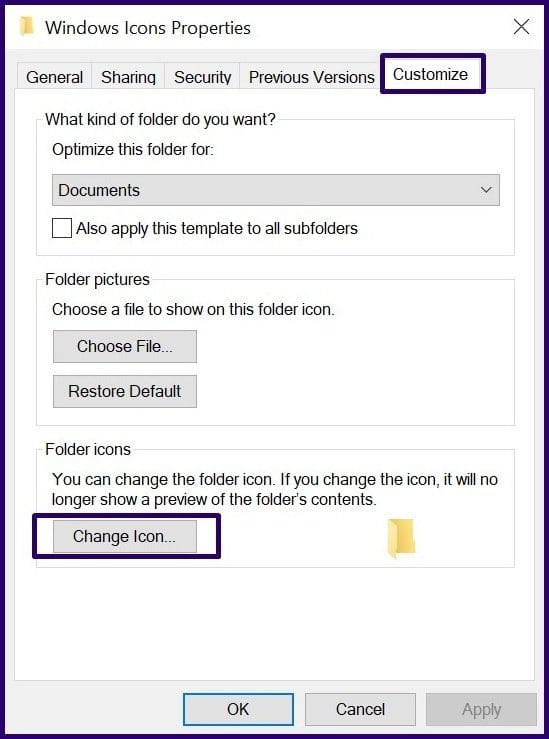 Change the icons windows pc step 11