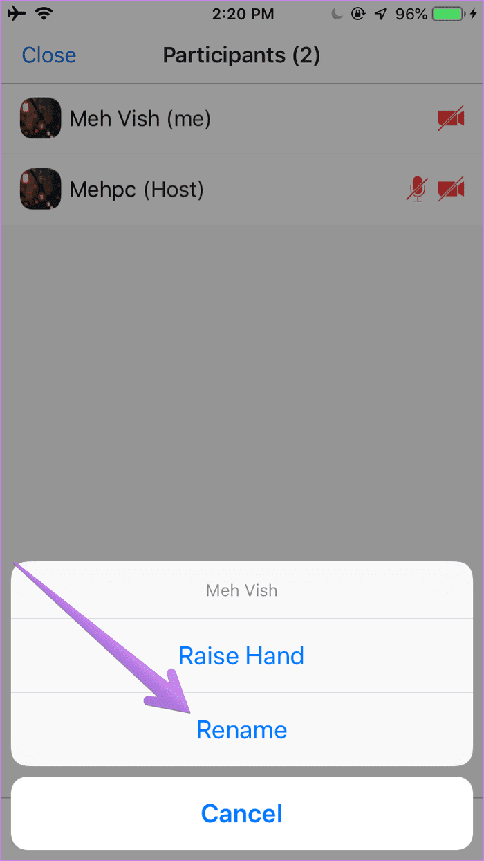 Change zoom name on android iphone ipad pc 13