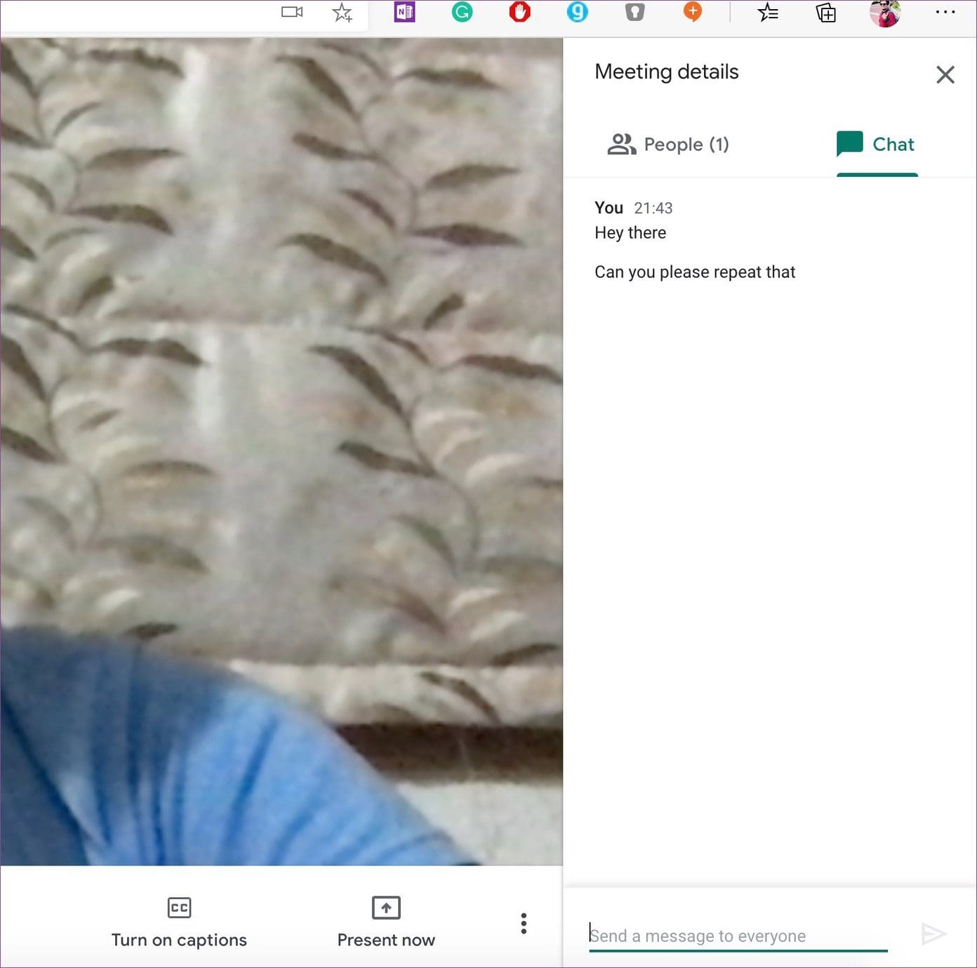 Chat during sharing