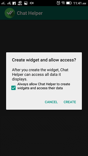 Chat Helper Widget Access