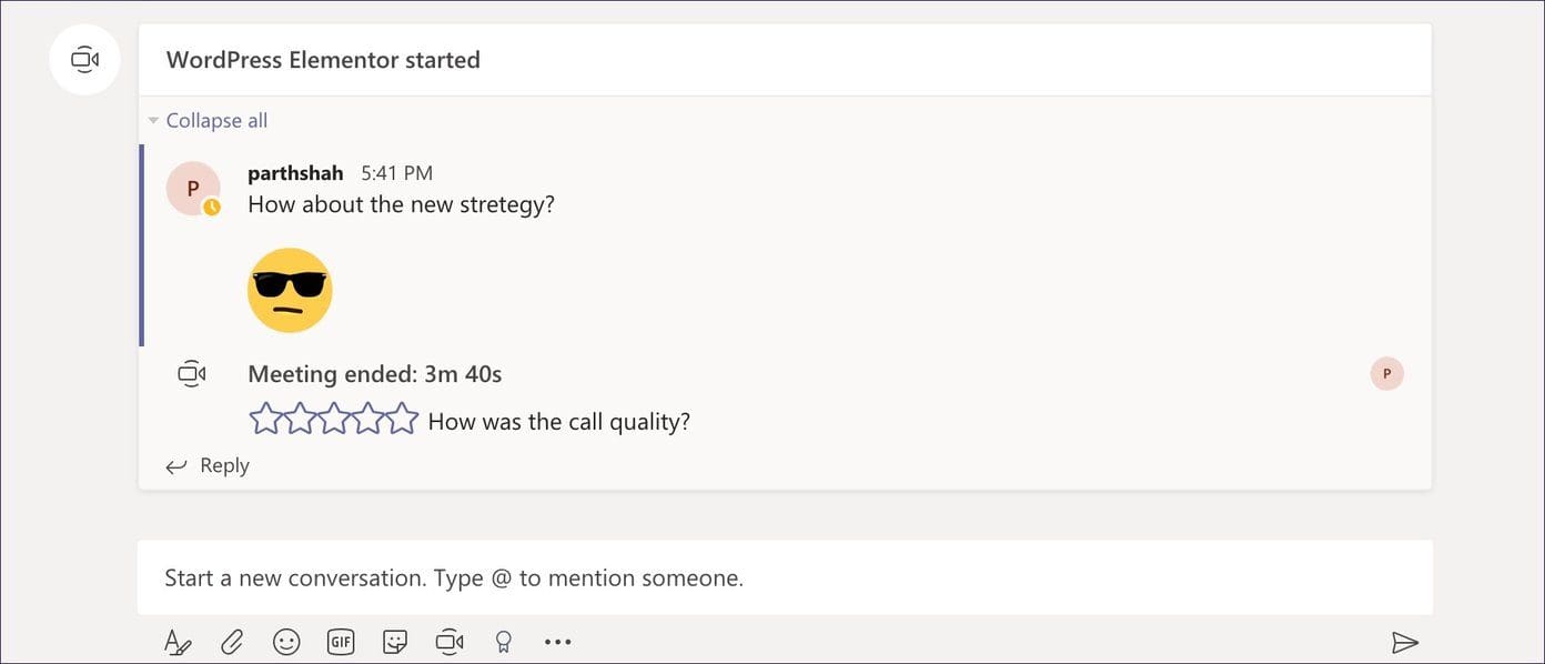 Chat in ms teams