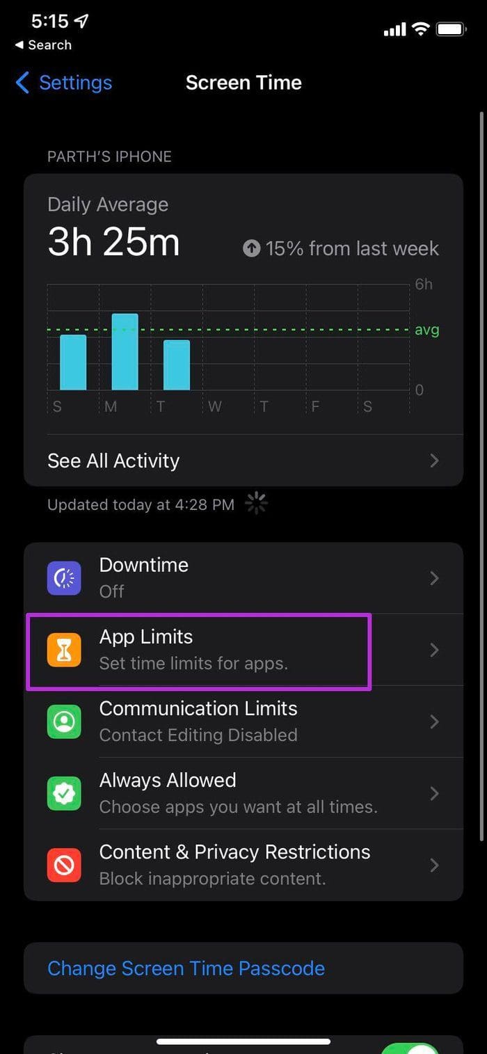 Check app limits
