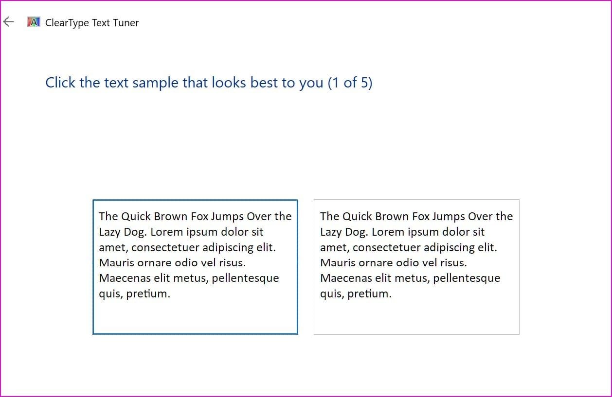 Check cleartype text tuner