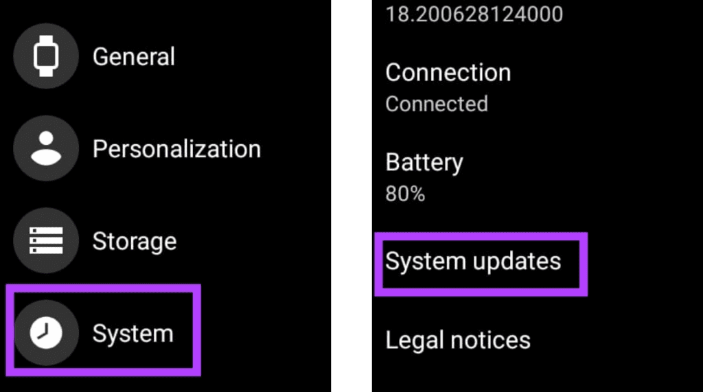 check for updates on watch