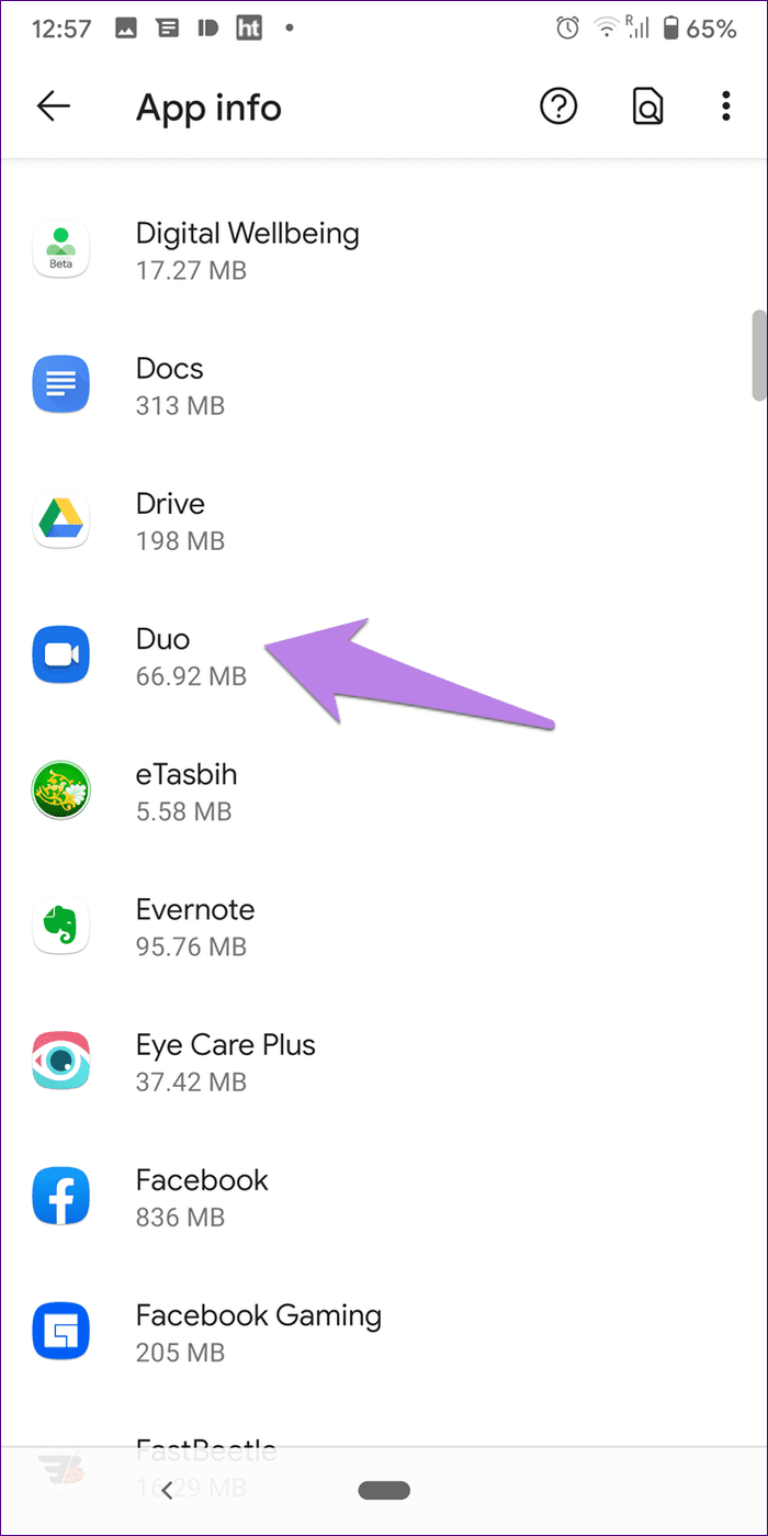 Check google duo call history 16