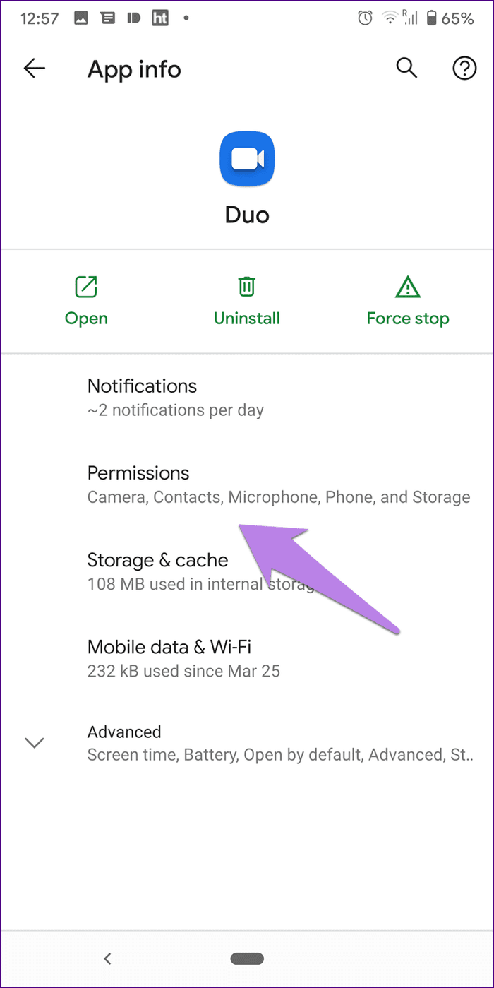 Check google duo call history 17
