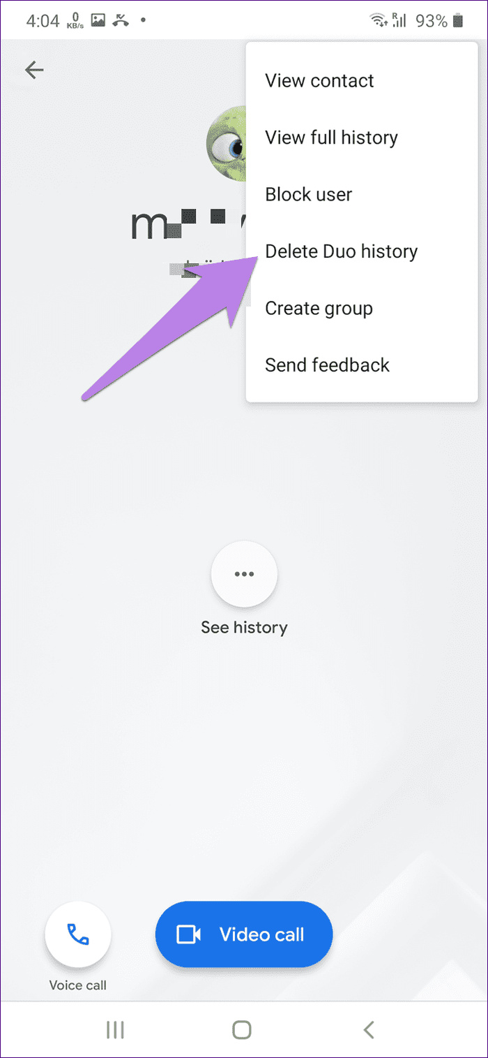 Check google duo call history 24