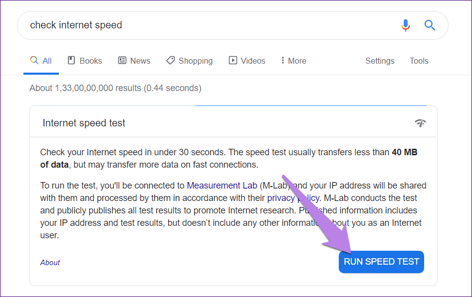 Check internet speed on pc mobile 9a