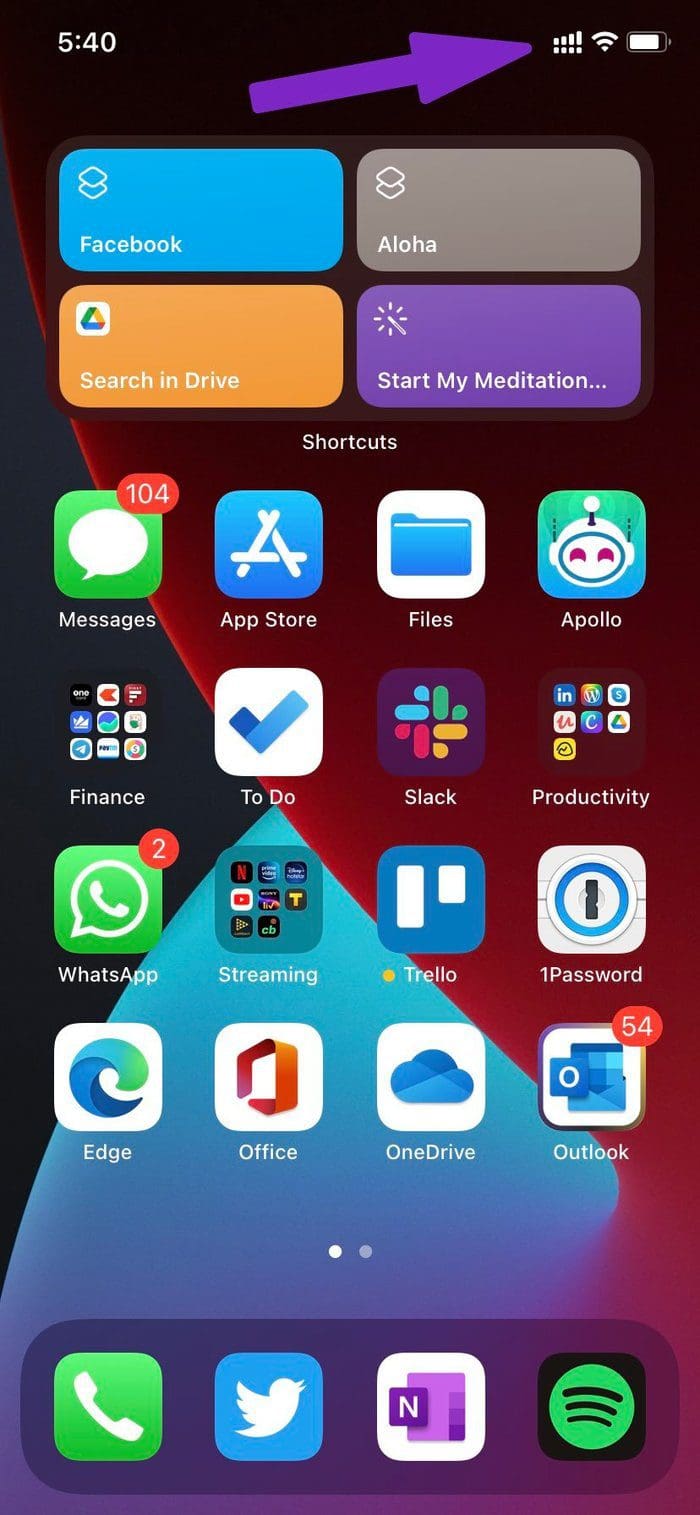 Check signal strength on iPhone