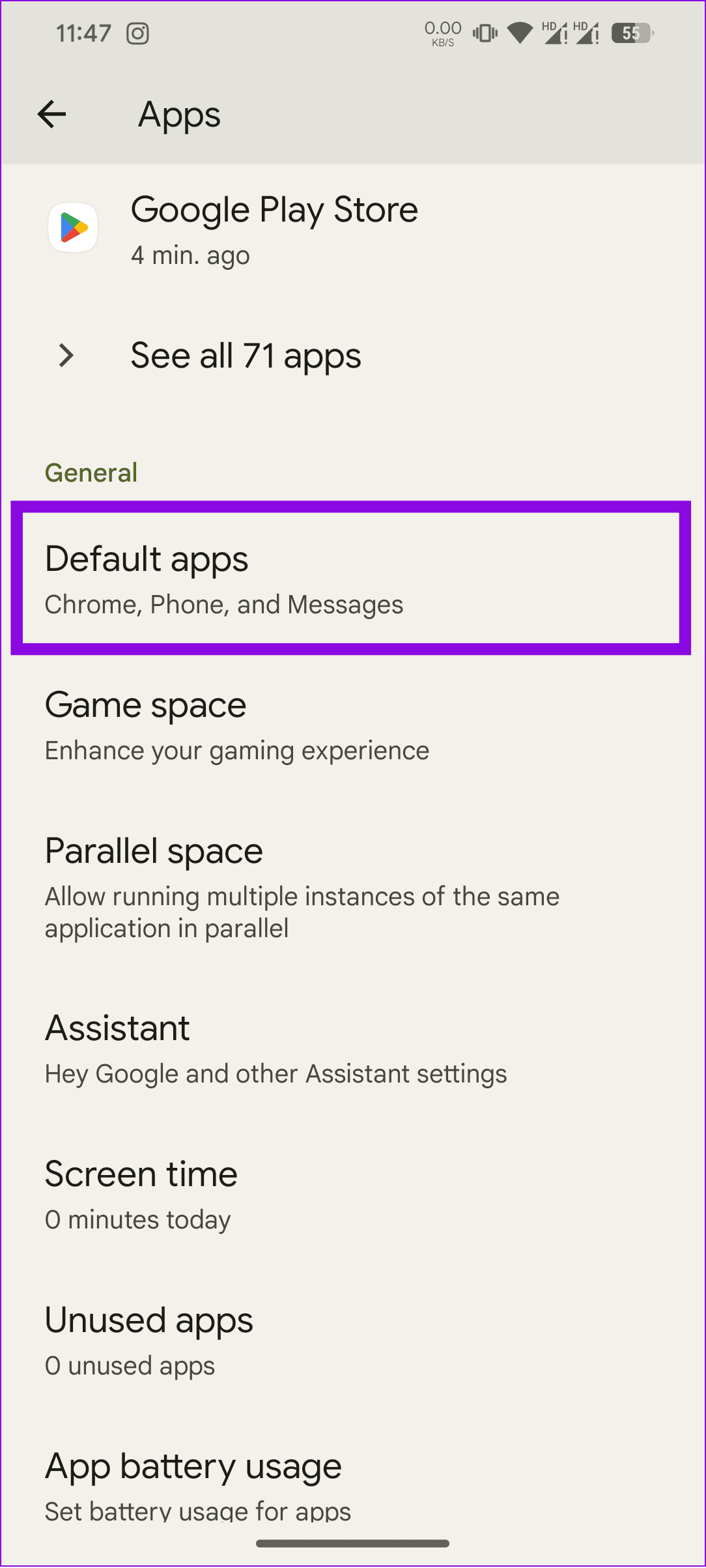 choose Default apps